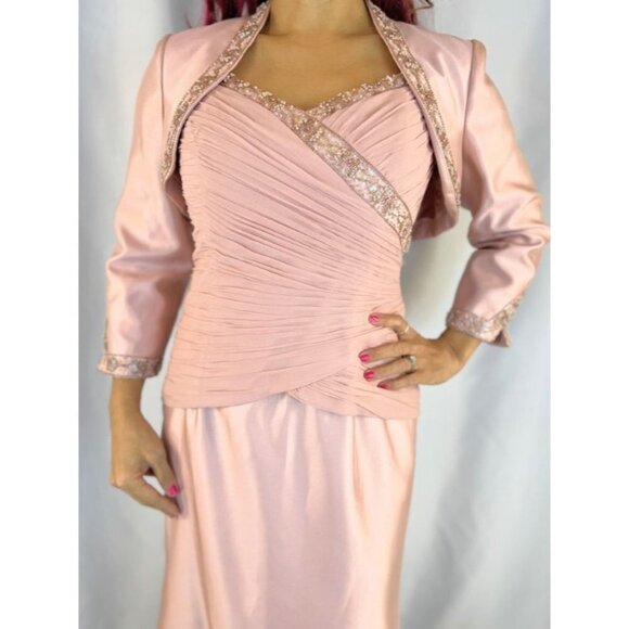 Cachet Vintage VTG Pink Tea Length Dress and Jacket Pair - Picture 3 of 14